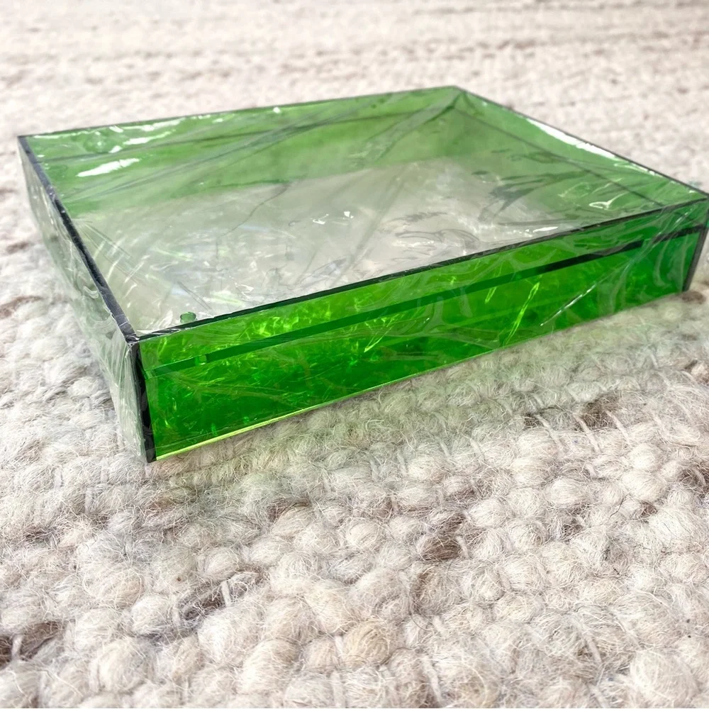 NEW Green Acrylic Floating Picture Frame Tabletop Modern Decor